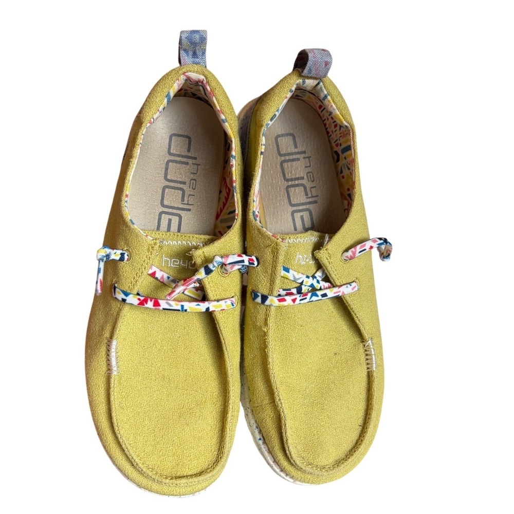 Hey Dude Women's Slip-On Yellow Canvas Shoes - Picture 5 of 9